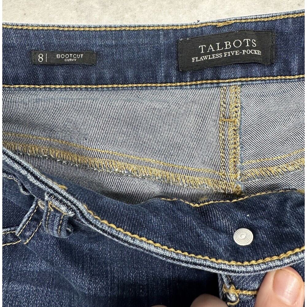 Talbots Curvy Bootcut‎ Womens Jeans Size 8 Dark Wash Mid Rise Denim Blue - Picture 2 of 8